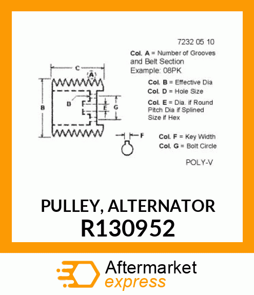 PULLEY, ALTERNATOR R130952