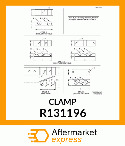 HALF CLAMP, HALF CLAMP, LINE R131196