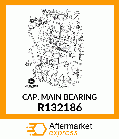 CAP, MAIN BEARING R132186