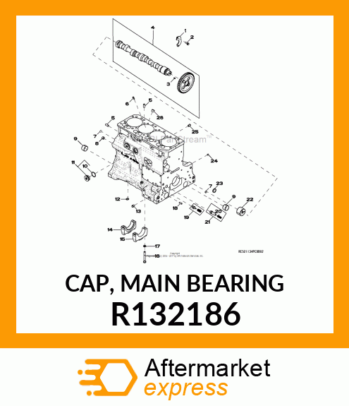 CAP, MAIN BEARING R132186