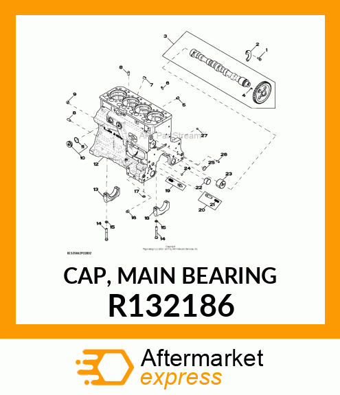 CAP, MAIN BEARING R132186