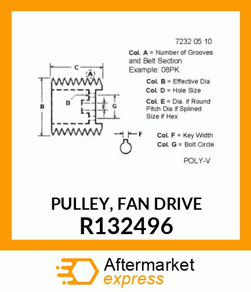 PULLEY, FAN DRIVE R132496