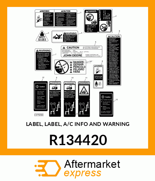 LABEL, LABEL, A/C INFO AND WARNING R134420