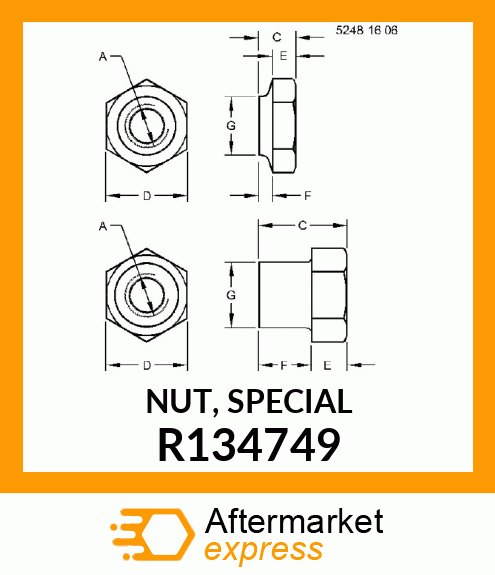 NUT, SPECIAL R134749