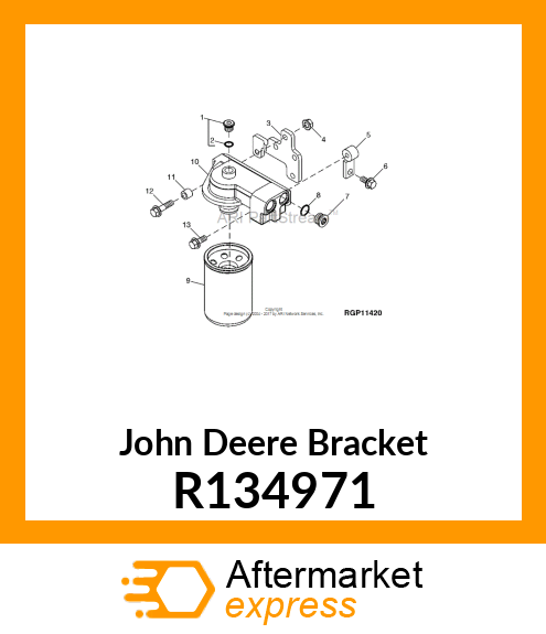 BRACKET,OIL AND FUEL FILTER R134971