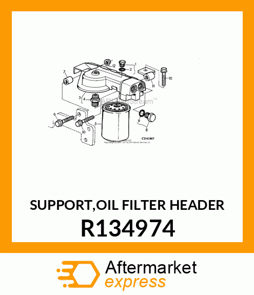 SUPPORT,OIL FILTER HEADER R134974