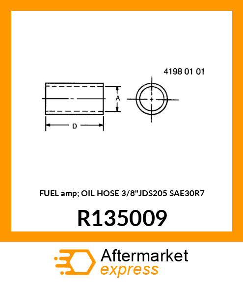 FUEL amp; OIL HOSE 3/8"JDS205 SAE30R7 R135009