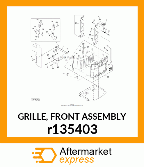 GRILLE, FRONT ASSEMBLY r135403