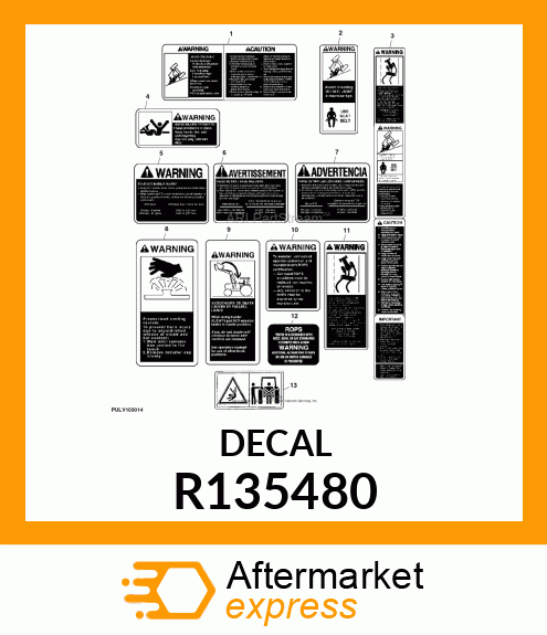 LABEL, SAFETY SIGNS, LH R135480