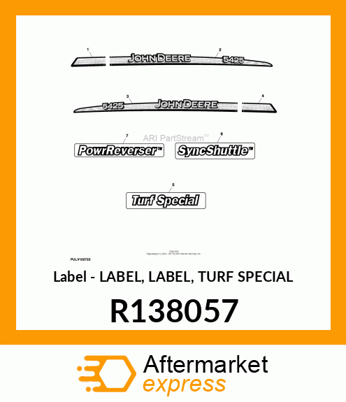 Label - LABEL, LABEL, TURF SPECIAL R138057