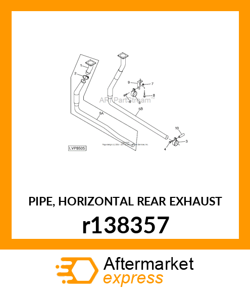 PIPE, HORIZONTAL REAR EXHAUST r138357