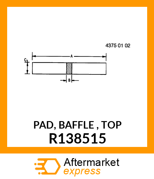 PAD, BAFFLE , TOP R138515