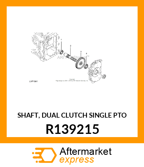 SHAFT, DUAL CLUTCH SINGLE PTO R139215