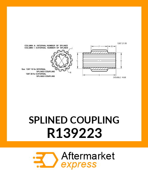 SPLINED COUPLING R139223