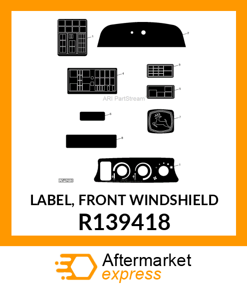 LABEL, FRONT WINDSHIELD R139418