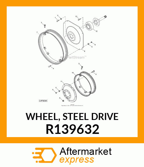 WHEEL, STEEL DRIVE R139632