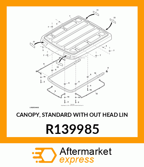 CANOPY, STANDARD WITH OUT HEAD LIN R139985