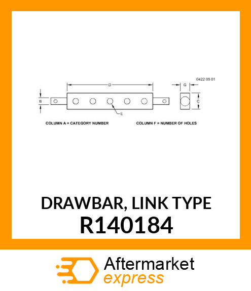 DRAWBAR, LINK TYPE R140184