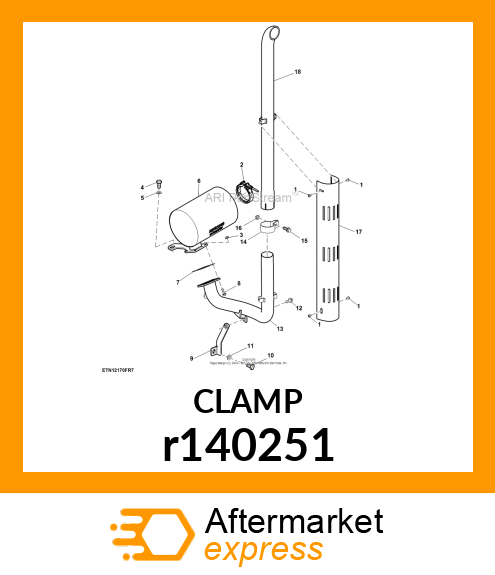 CLAMP, MUFFLER, ASSEMBLY r140251