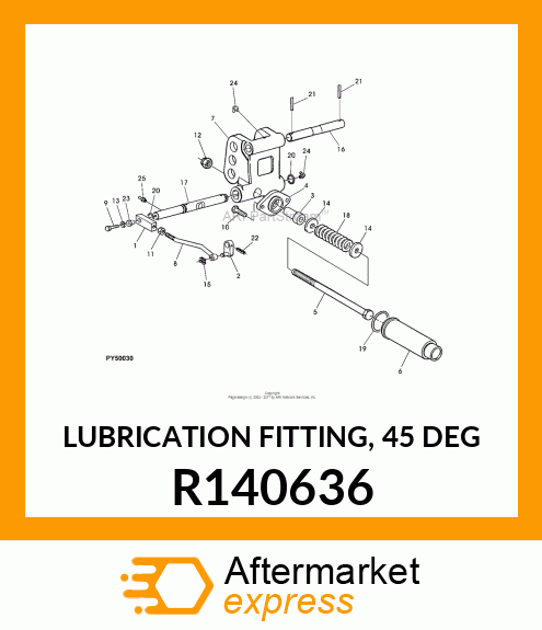 LUBRICATION FITTING, 45 DEG R140636