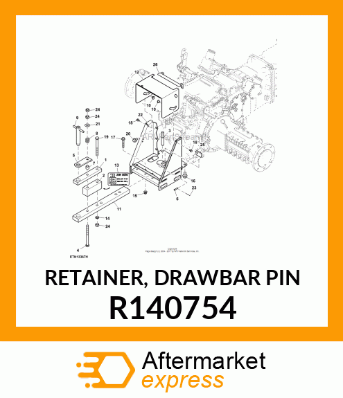 RETAINER, DRAWBAR PIN R140754