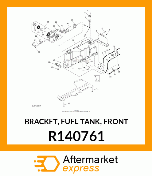 BRACKET, FUEL TANK, FRONT R140761