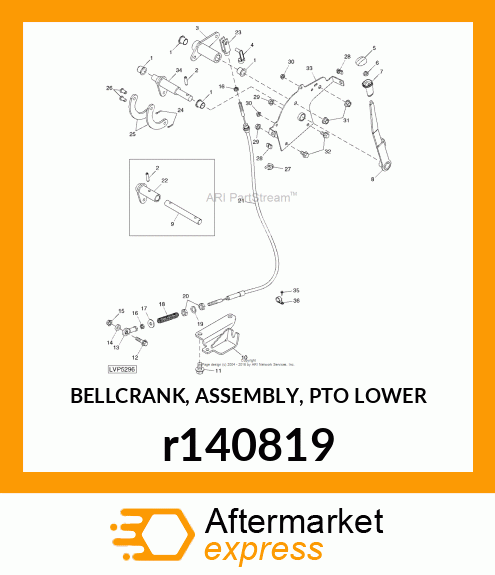 BELLCRANK, ASSEMBLY, PTO LOWER r140819