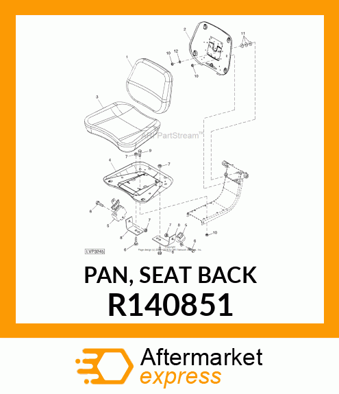 PAN, SEAT BACK R140851