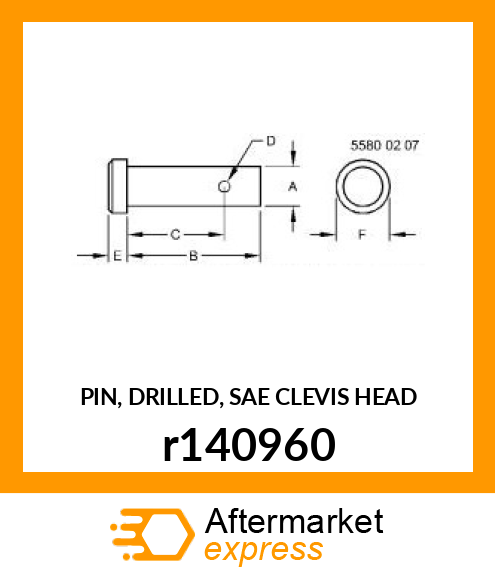 PIN, DRILLED, SAE CLEVIS HEAD r140960