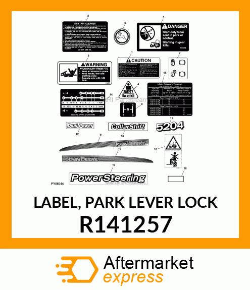 LABEL, PARK LEVER LOCK R141257