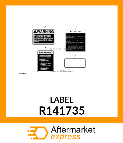 LABEL,WARNING R141735