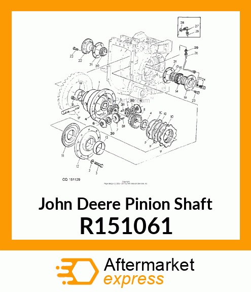 SHAFT, DIFFERENTIAL BEVEL PINION R151061