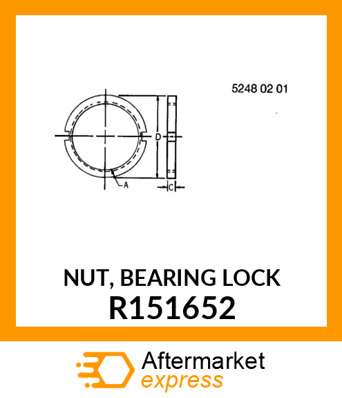 NUT, BEARING LOCK R151652