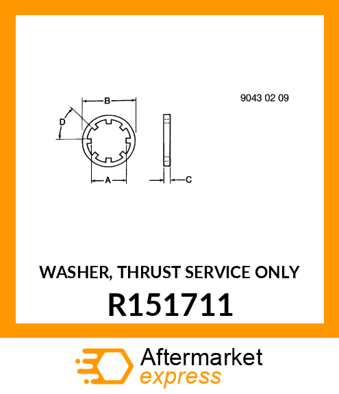 WASHER, THRUST (SERVICE ONLY) R151711