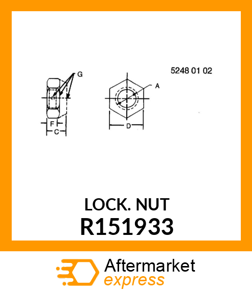 NUT, LOCK SPECIAL R151933