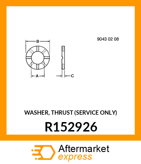 WASHER, THRUST (SERVICE ONLY) R152926