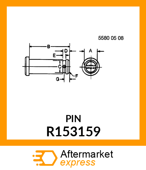 PIN, STEERING CYLINDER R153159