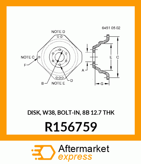 DISK, W38, BOLT R156759