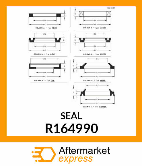 PACKING, BRAKE PISTON, O.D. R164990