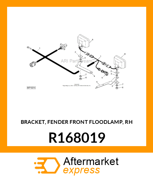 BRACKET, FENDER FRONT FLOODLAMP, RH R168019