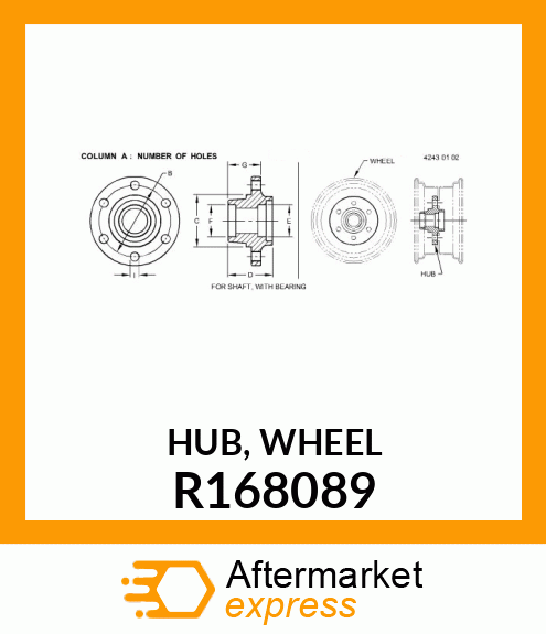 HUB, WHEEL R168089