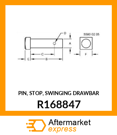 PIN, STOP, SWINGING DRAWBAR R168847