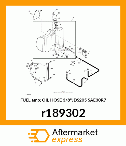 FUEL amp; OIL HOSE 3/8"JDS205 SAE30R7 r189302