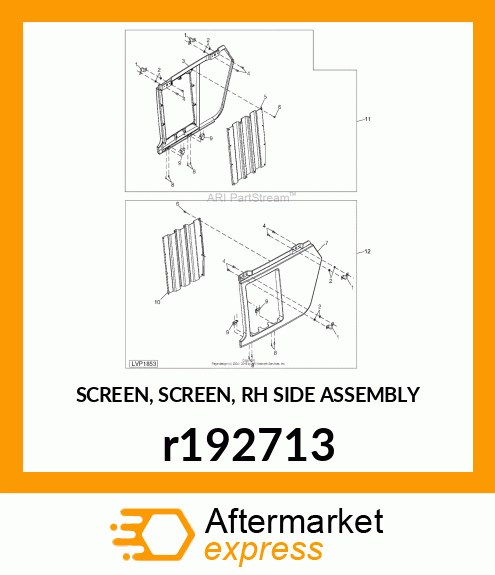 SCREEN, SCREEN, RH SIDE ASSEMBLY r192713