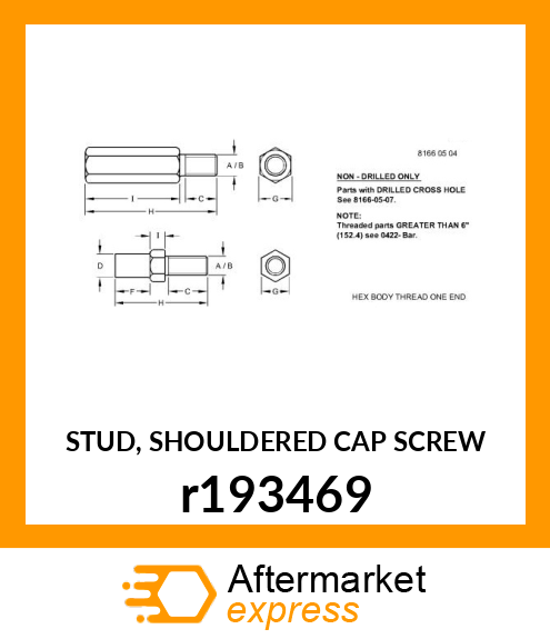 STUD, SHOULDERED CAP SCREW r193469