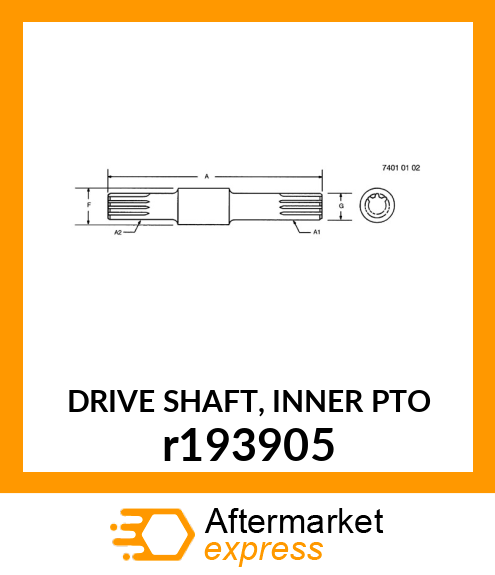 DRIVE SHAFT, INNER PTO r193905