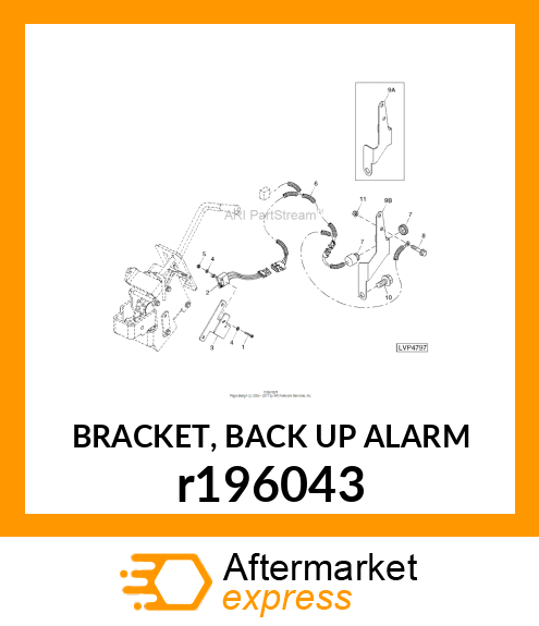 BRACKET, BACK UP ALARM r196043