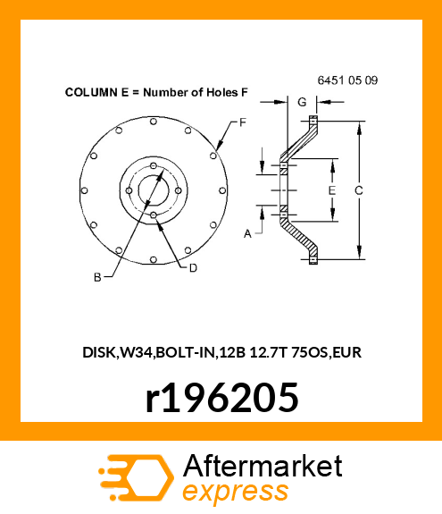 DISK,W34,BOLT r196205