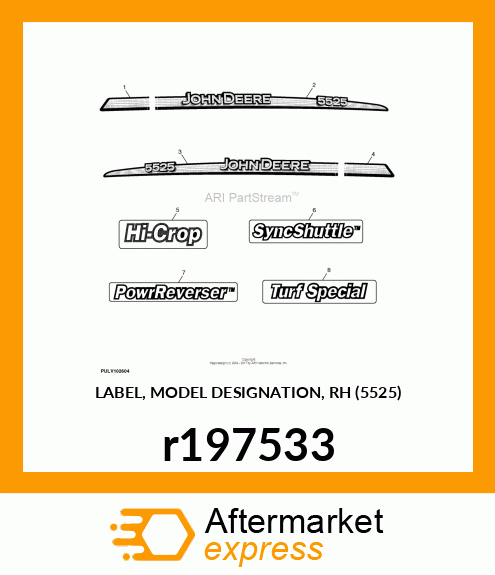 LABEL, MODEL DESIGNATION, RH (5525) r197533