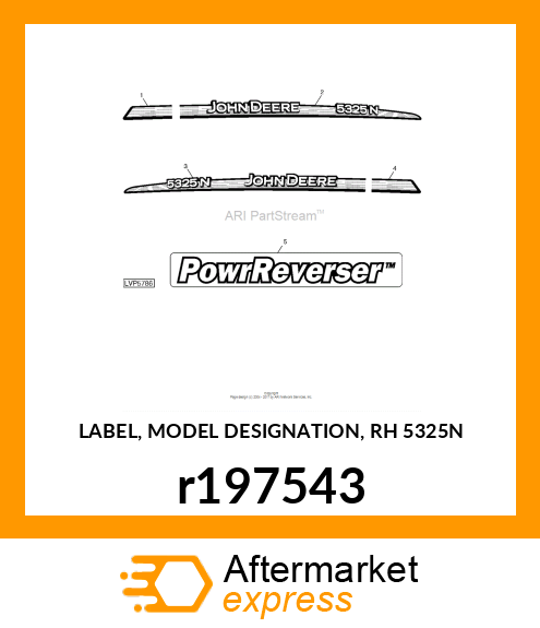 LABEL, MODEL DESIGNATION, RH 5325N r197543